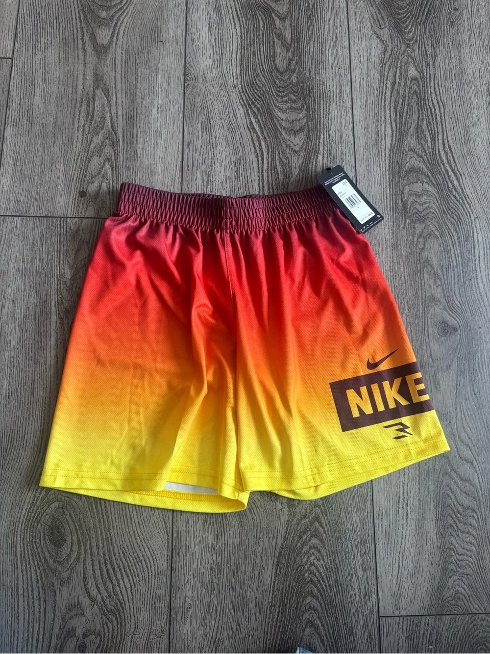 Nike Gradient Red to Yellow Athletic Shorts